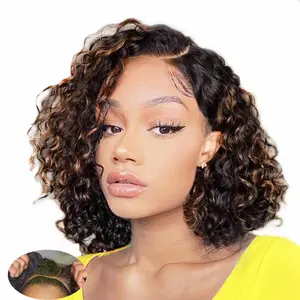 Wear and Go Bob Wig Human Hair Deep Wave Glueless Wigs Pre Plucked 4x4 Lace 180% Density Ready to Wear Bob Wigs