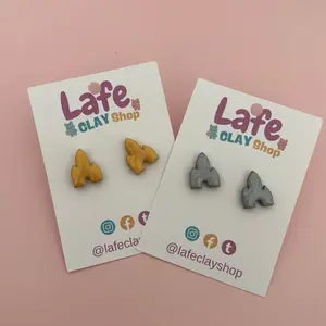 Lafe Clay Shop Castle Studs Earrings - Silver and Gold Options for Stylish Earwear