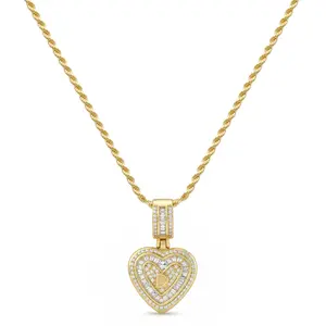 14k Gold Plated Heart Necklace for Women No Tarnish Initial Letter Necklace for Women Initial Pendant Twist Rope Chain Necklace