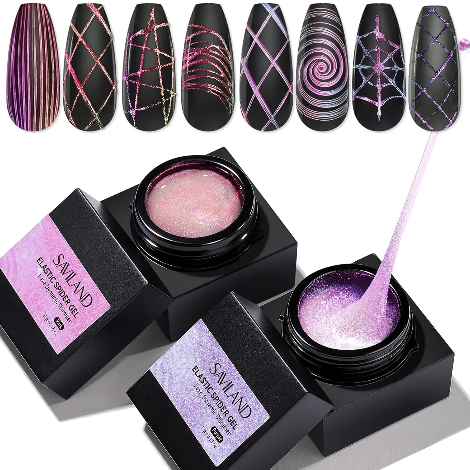 Pink & Purple Spider Gel for Nails