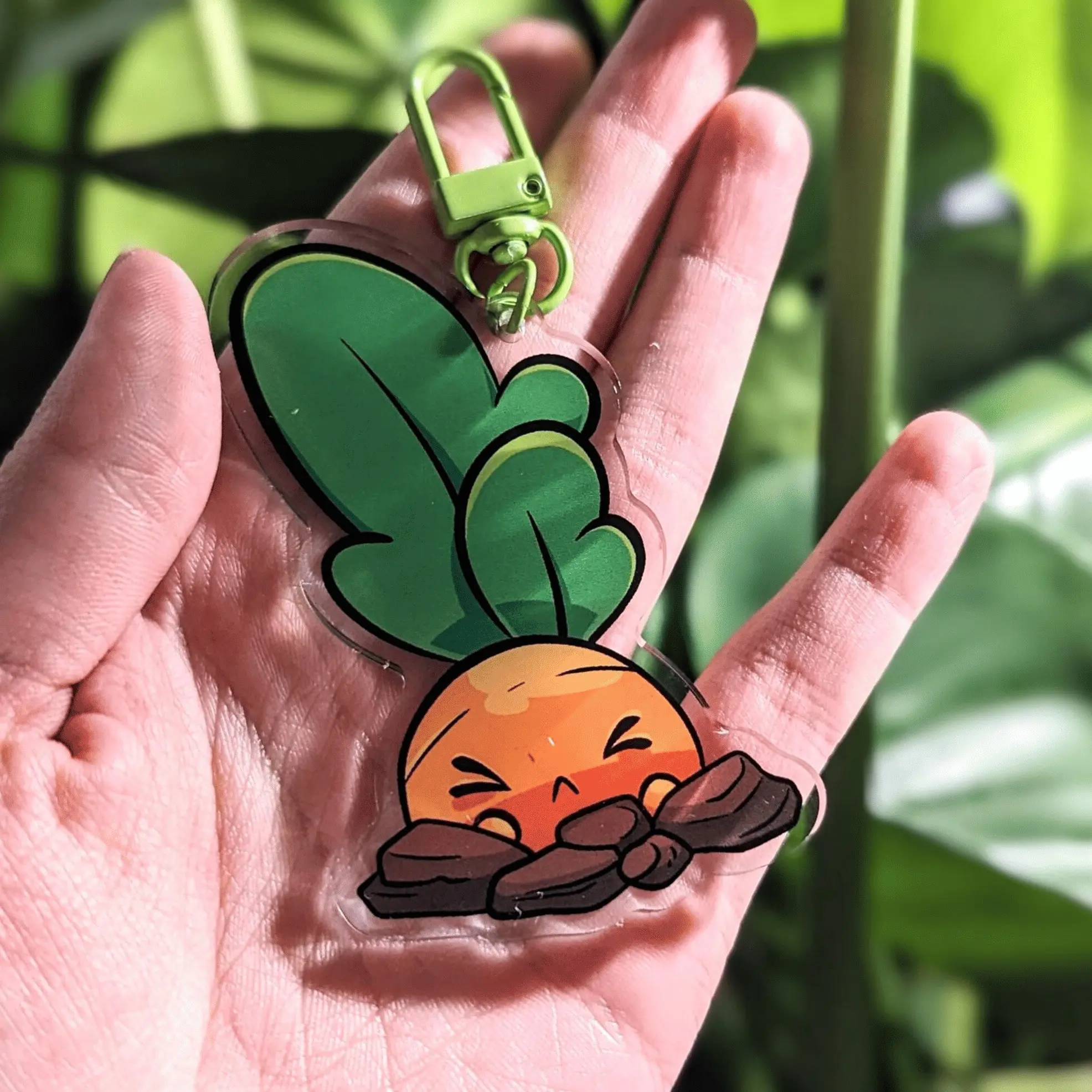Carrot Acrylic Keychains, Carrot Cute Acrylic Keychain, Plant Keyring Gift For Her, Cute Chibi Keyrings, Kawaii Keycharm, Kawaii Keychain Accessories