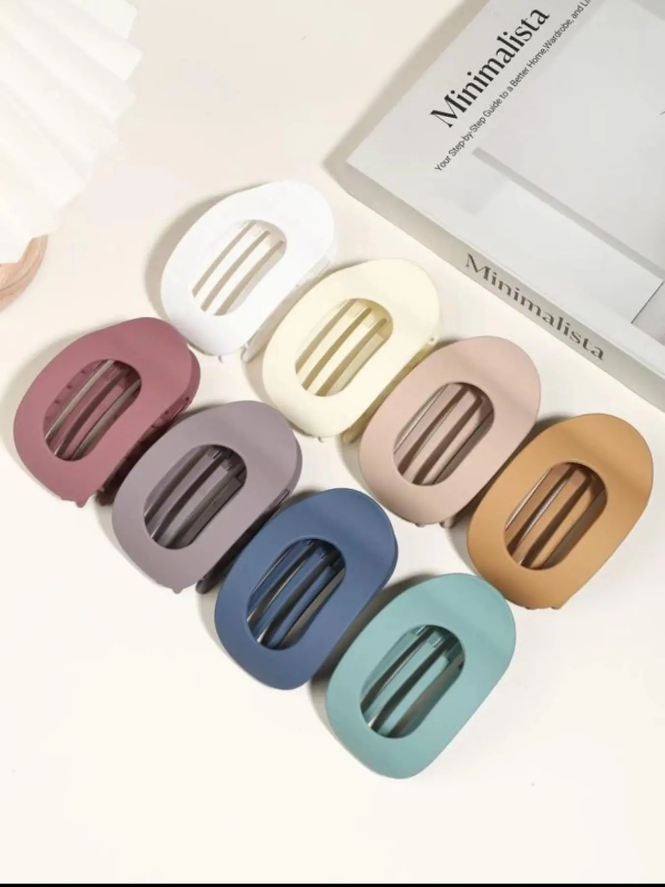 Women's Multi-Color Hair Clips Set, Non-Slip Large Flat Barrettes, Claw Clips & Hair Claws, Elegant French Matte Finish for Daily Use, Anti Slip Clips, Fashion Hair Accessories, Hairclips