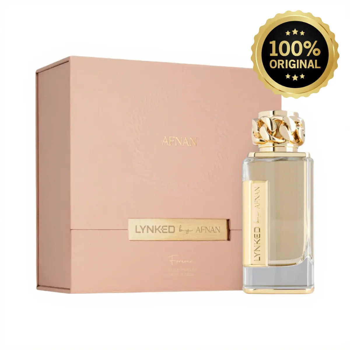 Afnan Lynked Forever Pour Femme Alcohol-Based Eau de Parfum for Adults, Long-Lasting Creamy Floral Scent with Vanilla, Musk, Patchouli, Feminine Energy Women's Fragrance, 100ml/3.4 fl oz Single Item