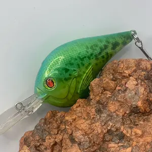 Mayhem Fishing DT10 Style Rattling Custom Paint Crankbait Flashy Blue Chartreuse