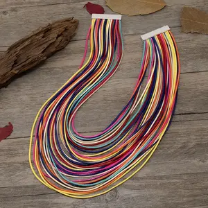 Multi-layered PU Leather Rope Necklace Retro Punk Accessory