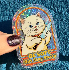 Be Soft But Stay Sharp Glitter Sticker