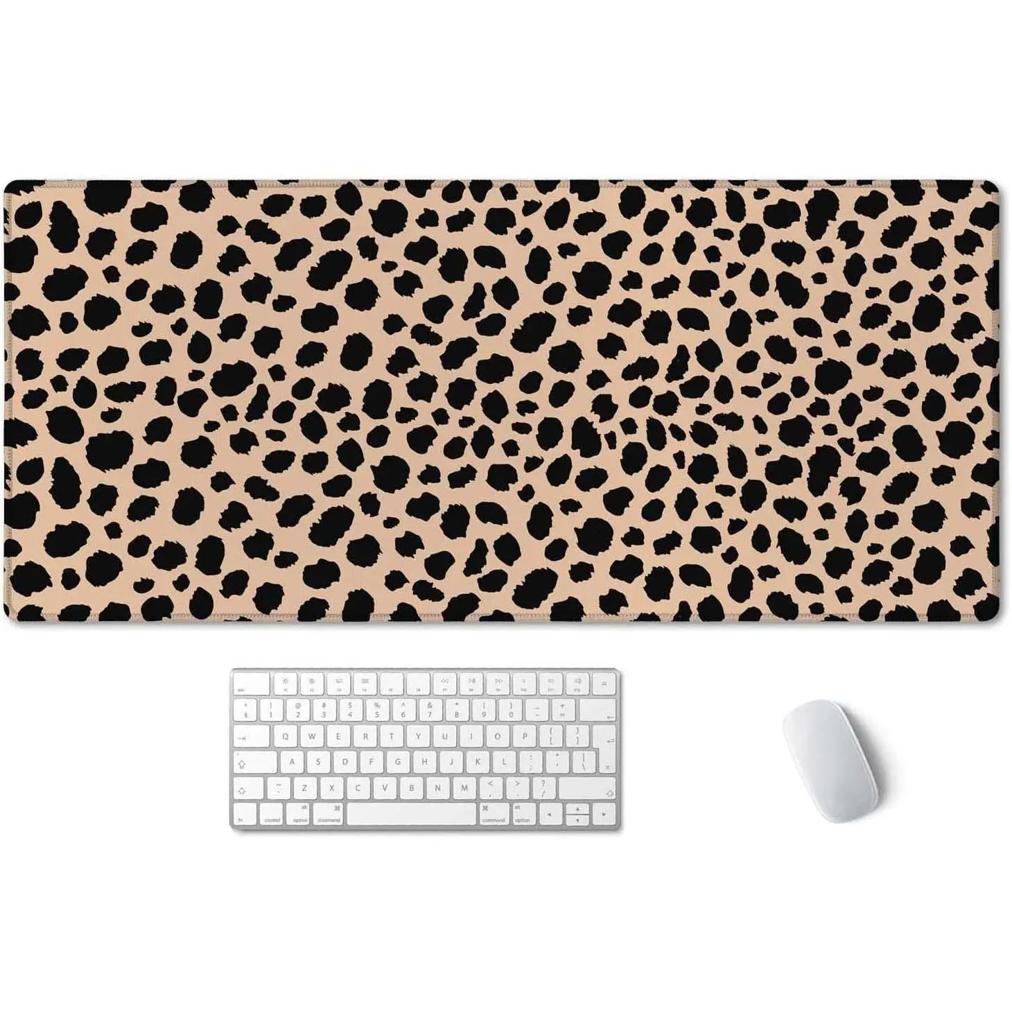 Leopard Print Cute Desk Mat,Desk Mat for Desk Decor,Cute Mouse Pad, Extra Large Desk Mat, XXL Desk Pad, Leopard Desk Mat, Extended Gaming Mouse Pad 24x14 in, Large Non-Slip Rubber Mousepad