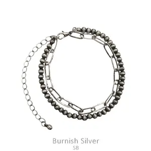 Western Pearl & Chain Bracelet