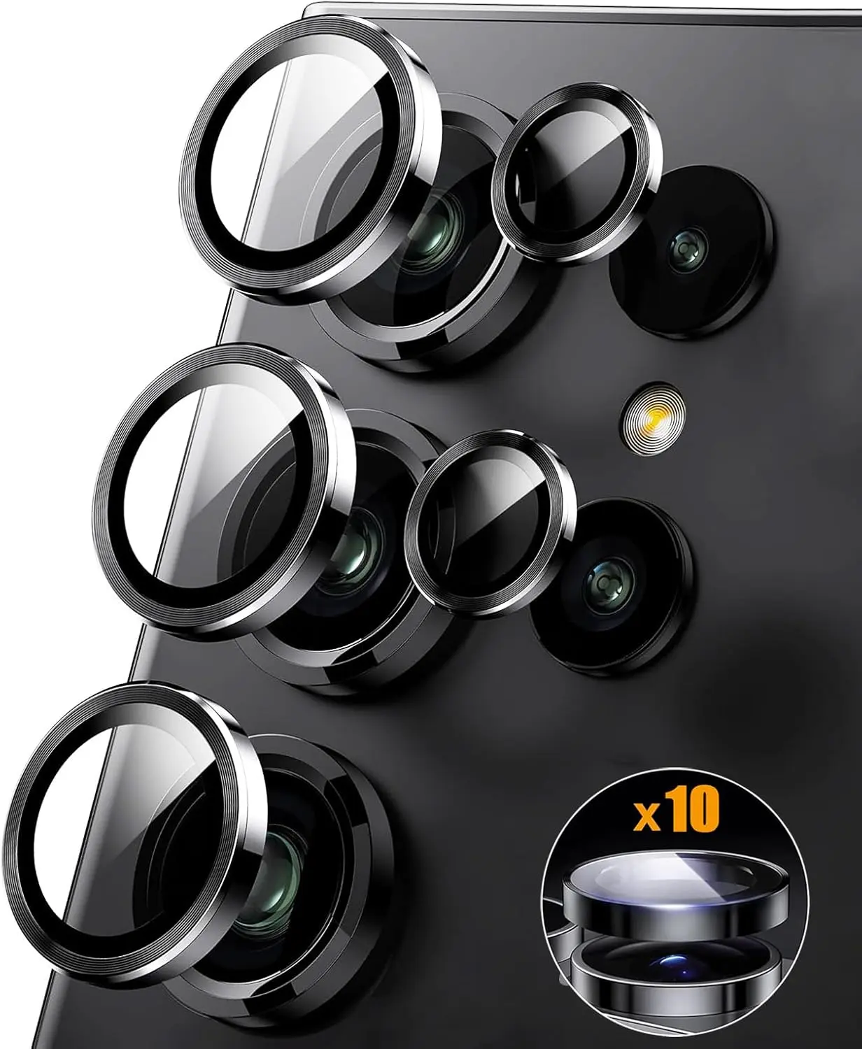 2 Set for  Galaxy S25 Ultra 5G 2025 Camera Lens Protector,  S 25 Ultra 9H Tempered Glass Camera Protector, Ultra HD, Anti Scratch, Black