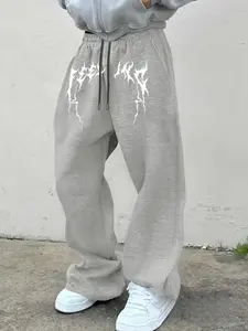 Men's Fashion Casual Relaxed Fit Solid Color Straight Wide-Leg Sweatpants, Comfortable Pants for Summer Daily Wear, Soft Comfy Sweatpants