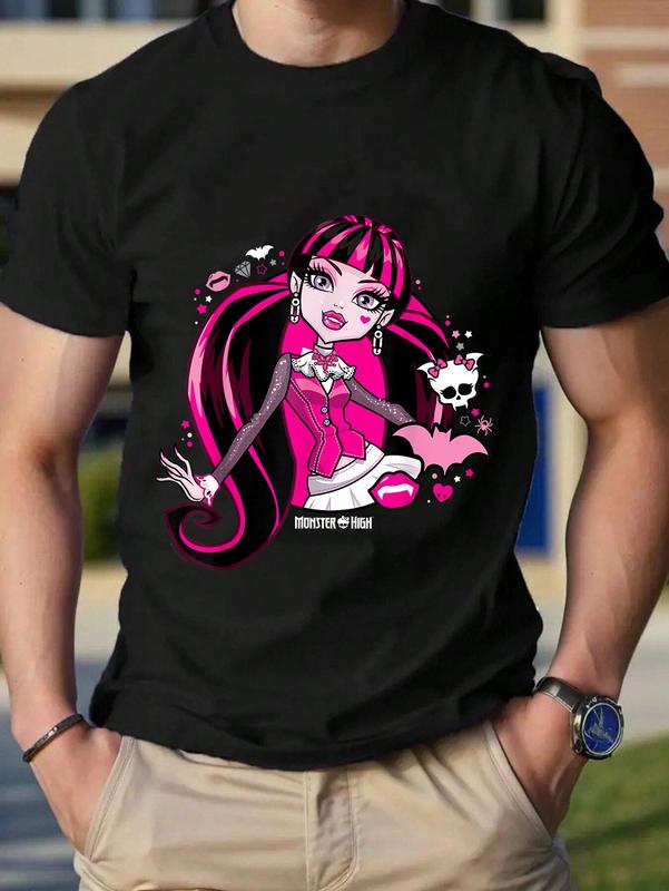100% Cotton Unisex Monster High - Draculaura T-Shirt Casual Graphic Printed Tee