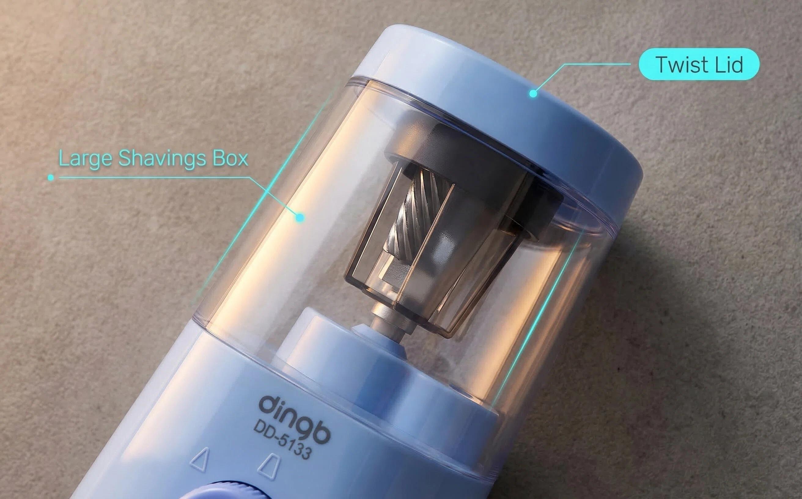 Automatic Pencil Sharpener, Portable & Compact for All Pencil Types - Perfect for Art, Office, School & Home Use (Blue/Pink)