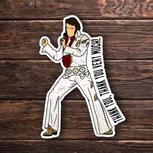 Elvis Sticker OR Magnet - The King, Electrical, Construction Skeleton Decal, Hard Hat Sticker, Blue Collars Stickers, Journeyman, Sparks