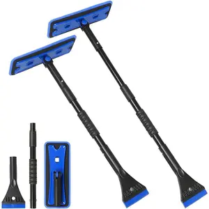 36"  3-in-1 Snow Brush, Detachable & Extendable Ice Scraper with Wide   &  Grip, Lightweight  Snow  Windshield &  Safe Shovel for  (Blue)