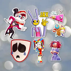 Set of 6 Jax Pomni Caine Ragatha Zooble Amazing Digital Circus Trending Youtube Video Laminated Laptop Sticker gift for friend family perfect for tablet pc laptop kindle tumblers mugs and more