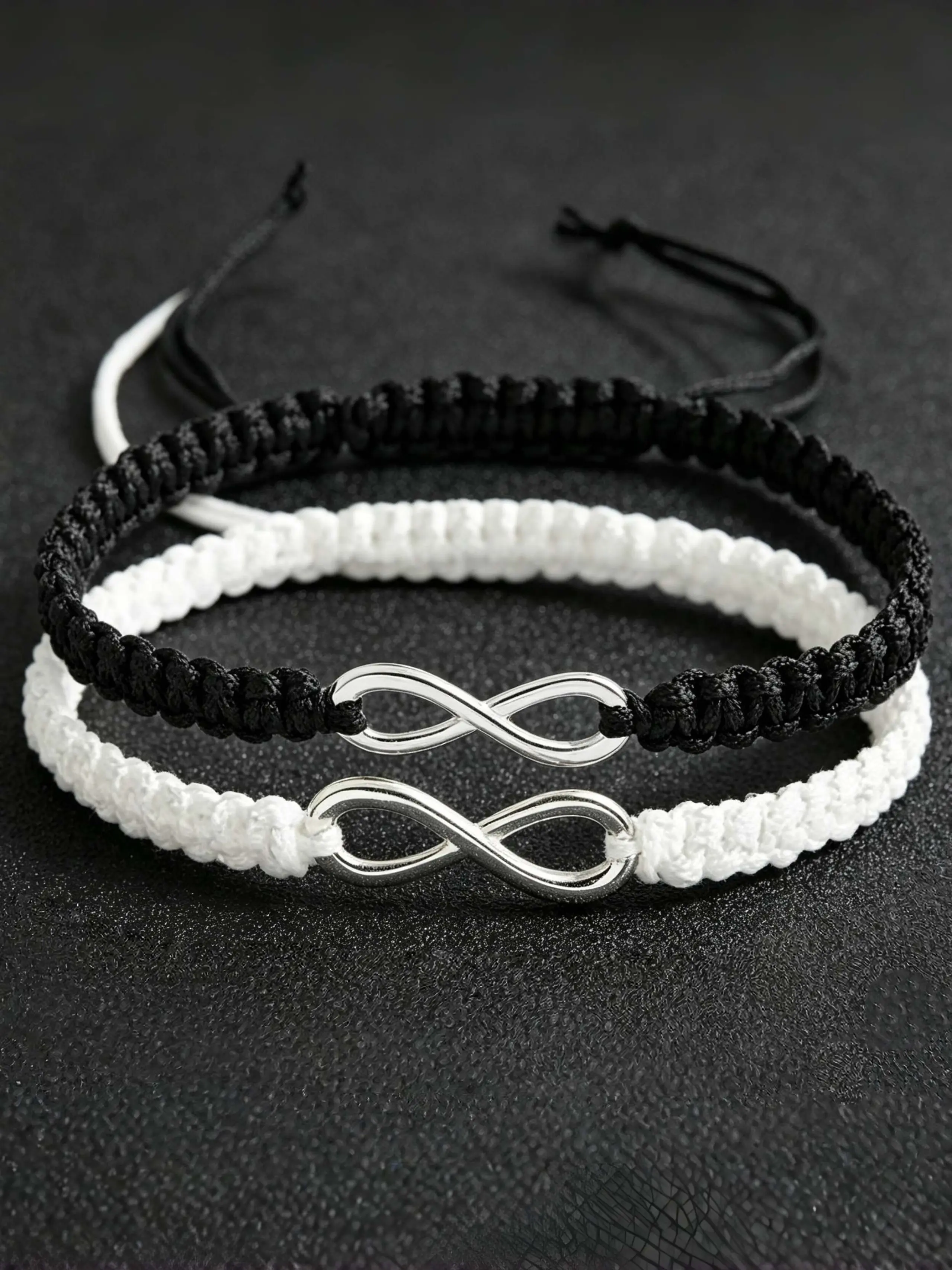 Unisex Infinity Symbol Charm Bracelets, Adjustable Braided Couple Bracelets for Bf & Gf, Matching Promise Bracelet for Daily Wear & Party, Ideal Valentine's Gift for Him Her, Bracelet Set, Bracelet for Couples, Bracelets Jewelry