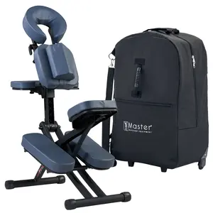 Master Massage Rio Portable Massage Chair - Royal Blue, Lightweight 24 lbs, Aluminum Foldable Frame, Fully Adjustable