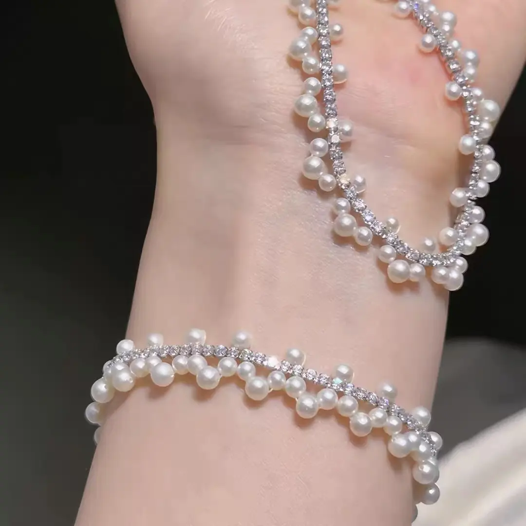 NO.32-Wool woven pearl necklaces and collar chains - versatile and classic French vintage style