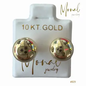 10K Gold Ball Style 9 mm Stud Earrings ECO | Broqueles Bola de 9 mm en Oro de 10K ECO