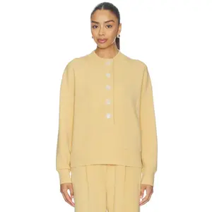 Varley Reena Button Front Sweater in Sahara Sun