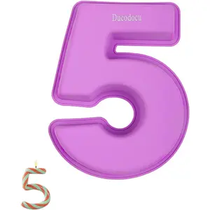 Large 3D Silicone Number Cake Mould Novelty DIY Baking Pan for Birthday Anniversary Number 5