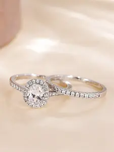 Minimalist Temperament Artificial Zircon Decorated Rings, Solitaire Stackable Rings, Elegant Party Accessories for Women, Casual Jewelry for Party, Daily Clothing Decor