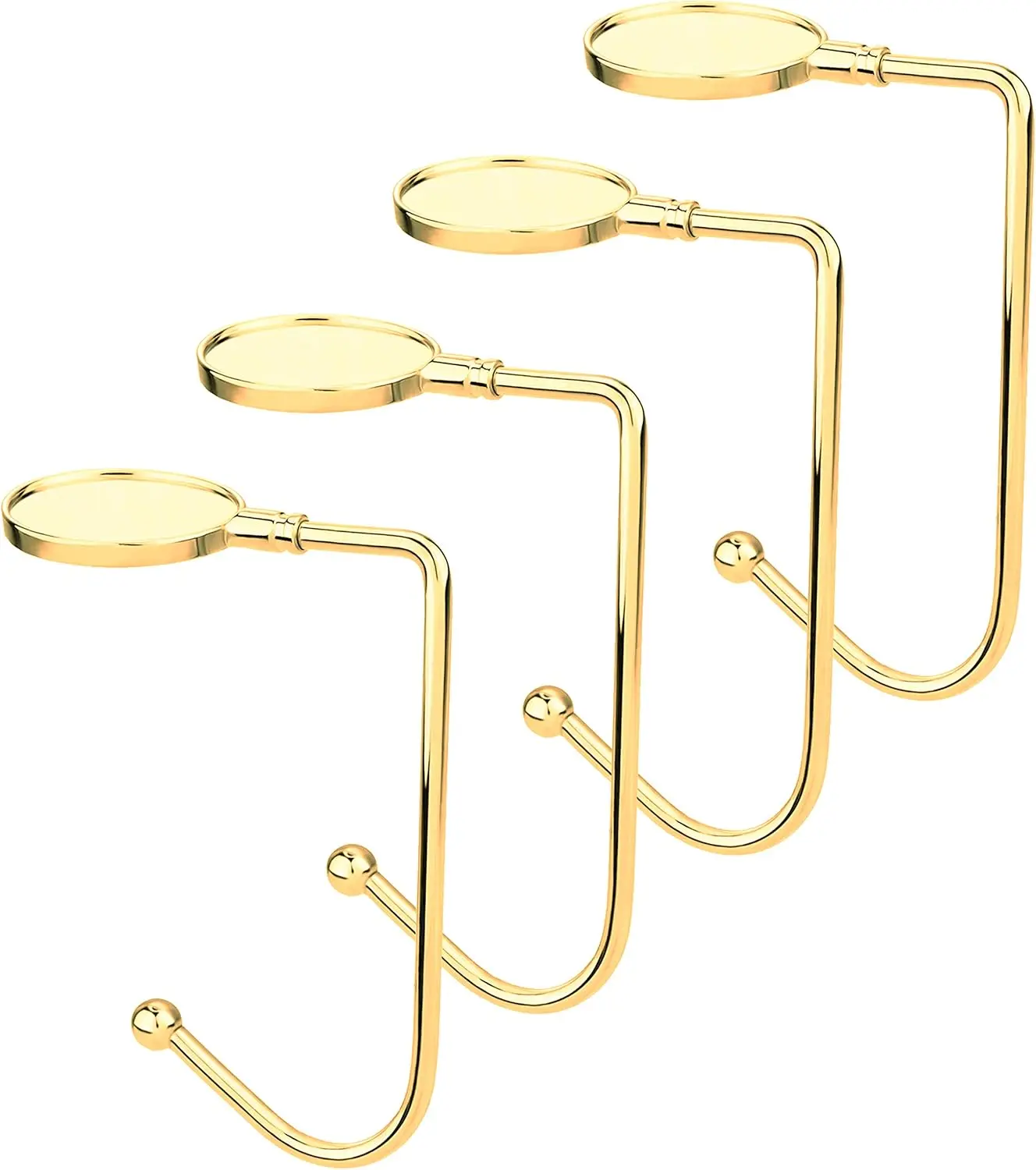 Gold Zinc Alloy Christmas Stocking Holders for Mantle - 4-Pack Durable Metal Non-Slip Hooks, Holiday Fireplace & Party Decor Supplies