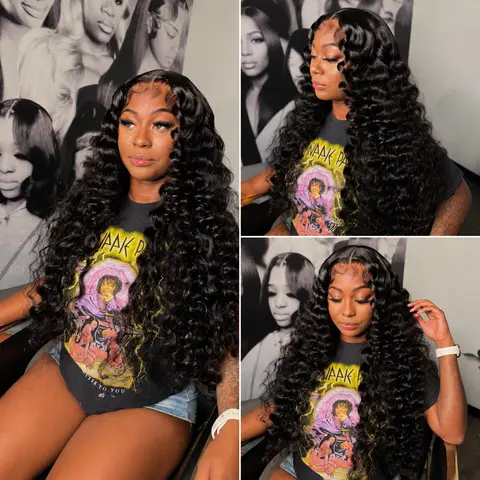 ZLIKE 13*6 Deep Lace Area Luxury Custom Loose Deep Wave 220% Density Wigs Bouncy Wavy Lace Wig Super Double Drawn Virgin Human Hair Transparent Lace Front Wigs #Summervibes