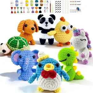 8 count Crochet Kit for Beginners, DIY Craft for Adults and ,   for Crochet Lovers, Crocheting  Kits with Step by Step Videos,Yarn,Crochet Hook,Birthday Holiday