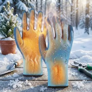 3 pairs of thickened, fleece-lined, warm, fully rubberized, and waterproof abrasive gloves, Heavy Duty Gloves -, unisex, suitable for various activities in winter such as running, hiking, fishing, outdoor camping, and gardening - ideal for welding