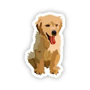 Golden Retriever Dog Sticker Water Bottle, Laptop, Phone Case