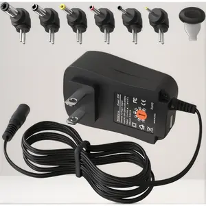 Universal Power Supply 30W AC DC Adapter with 6 Tips USB Port Adjustable Voltage 3V to 12V for LED Strips Router Camera Speaker Charging