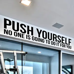 Push Yourself - Motivational Wall Art Gym Wall Decor Decal Quote Sticker Home Exercise Fitness Workout Positive Sign Office Vinyl Removable