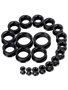 Supersize Flexible Silicone Double Flared Ear Tunnel Plugs, Punk Style Ear Gauge Expanders, All Seasons Piercing Accessories