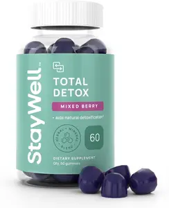 Total Detox, Heavy Metal Detox for Adults- Zeolite, Chlorella, Milk Thistle, Shilajit & Iodine, Toxin Cleanse, Pineal Decalcification, Fluoride Cleanse, Heavy Metal Cleanse, 60 Mixed Berry Gummies