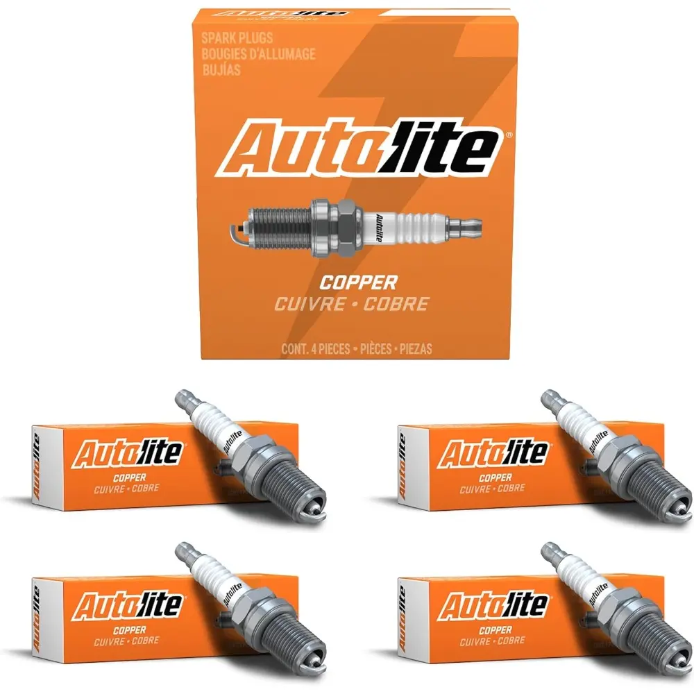 Automotive Replacement Spark Plugs, 4-Piece Copper Spark Plugs with Glass Seal for Better Fuel Economy, 4 Pieces