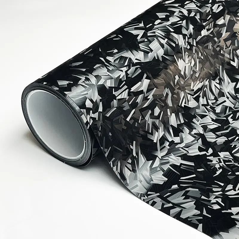 Forged Carbon Fiber Vinyl Wrap Film, 1 Roll Self Adhesive DIY Decal Film Car Motorcycle Bicycle Decoration Sticker, Car Decorative Sticker, Car Decals, Car Accessories, Car Decorations