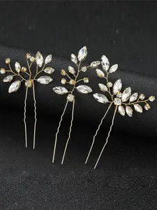 3pcs Crystal Bridal Hair Clips, Luxurious Alloy Crystal Hair Accessories, Perfect for Weddings, Birthdays, Proms, Spring Photo Props