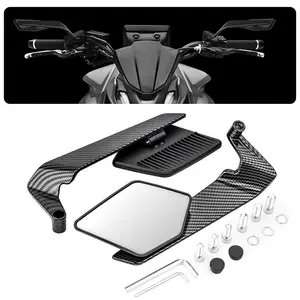 Motorcycle Rear View Mirrors, Stealth Wind Wing Side Mirrors Compatible with 2025 Kawasaki Z400 Z650 Z900 Z1000 Duke 125 200 250 390 690 790 1290 MT03 MT07 etc