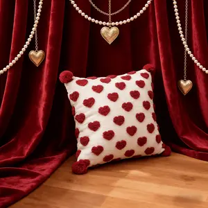 Valentine's Day Heart Ball Pillow Decorative Cushion, Cute Sofa Pillow for Couch, Adorable Love Gift Idea, Perfect Home Decoration