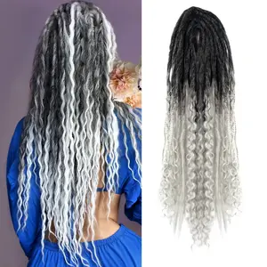 DE Dreadlock Extensions 24 Inch, 3 In 1 Mixed DE Dreads Hippie Style Boho 15 Strands Handmade Braid in Dreadlock Extensions"St Patrick's Day" (DE T4/30 Mixed 15 strands, 24 inch) Synthetic Soft Hairpieces Glueless Kinky Curly