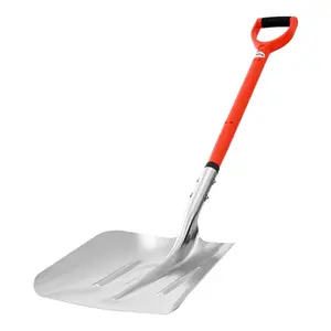 Snow Shovel for Driveway, 14 in Wide Aluminum Alloy Snow Shovel with D-shaped Handles, Large Capacity Snowplow Shovels, Lightweight Snows Removal Tool for Garden Car Camping