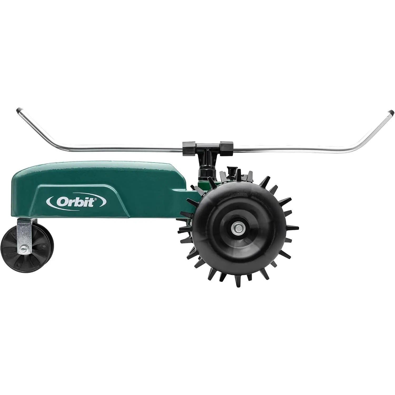 Self-Propelled Traveling Tractor Water Sprinkler - Cast-Iron Body, Adjustable Coverage, 3-Speed, Automatic Shut Off for Wide Lawns - Home Improvement Garden Irrigation Tool - 58322