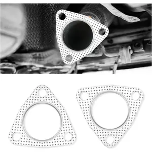 2PCS 2 inch 3-Bolt Exhaust Flange Gasket Multifunctional Manifold Header Muffler Catalytic Converter Gaskets