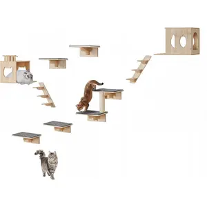 VEVOR Wall Mounted Cat Shelves, Perches with Jumping Boards, Hammocks Cat Tree, Cat Furniture and Shelves up to 40 lbs for Sleeping, Playing, Climbing, Set of 7VEVOR Super Brand Day