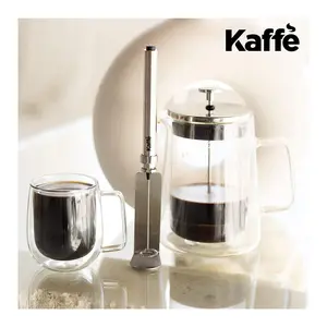 Kaffe Handheld Stainless Steel Milk Frother Whisk with Stand