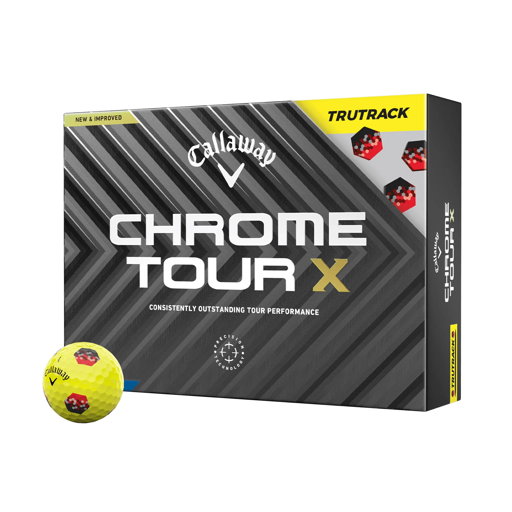 Callaway Golf Chrome Tour X TruTrack Yellow '24 Golf Balls