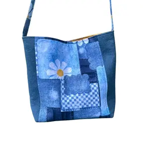 Denim, Daisy Patchwork Shoulder Bag Tote Purse