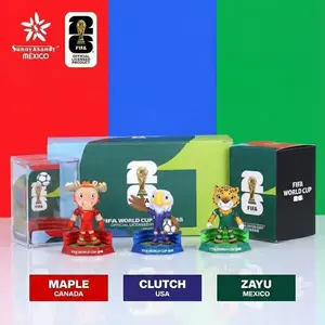 FIFA 2026 USA-Canada-Mexico World Cup Soccer Mascot Collectible Figure 3-Pack - Durable Action & Novelty Toy Set Including Canada Maple Clutch, USA Mascot, Mexico Zayu, Three-Pack