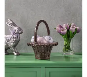 10" Resin Chocolate Easter Basket By Valerie